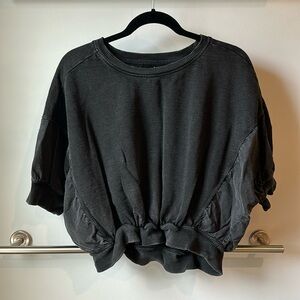 Anthropologie Black and Gray Sweatshirt Hoodie
